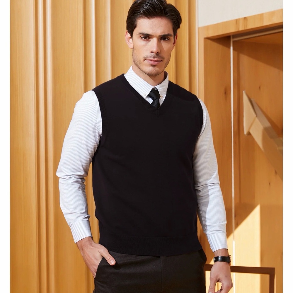 Men's Black cashmere Sweater Vest